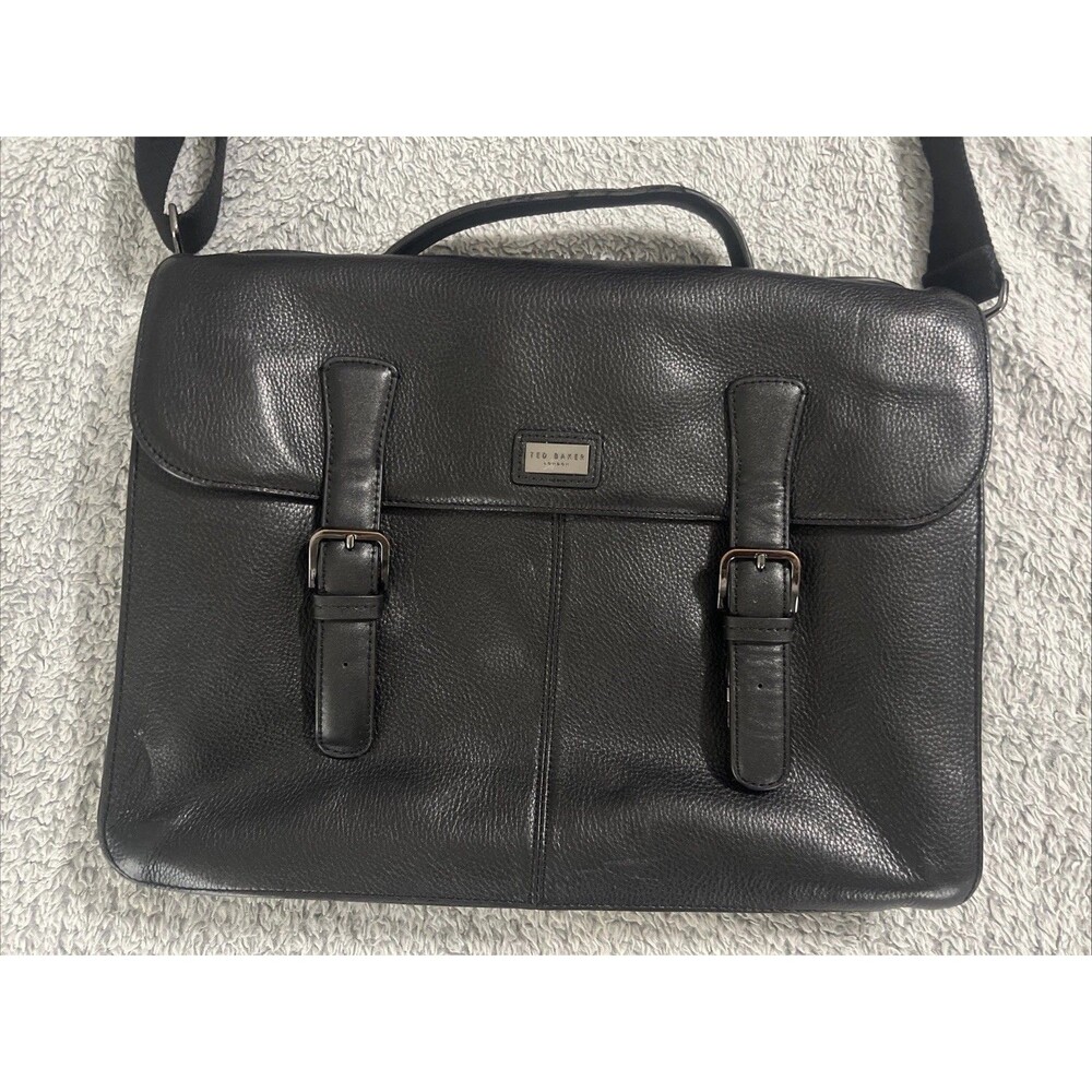 Ted Baker Labtop Leather Bag Black